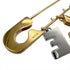 Safety Pin Motif Brooch Gold and Silver Metal