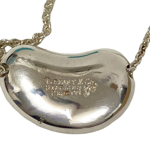 Bean Pendant Necklace Sterling Silver 18mm
