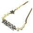 Choker Necklace Artificial Pearl and Rhinestone Gold and White