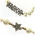 Choker Necklace Artificial Pearl and Rhinestone Gold and White