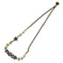 Choker Necklace Artificial Pearl and Rhinestone Gold and White