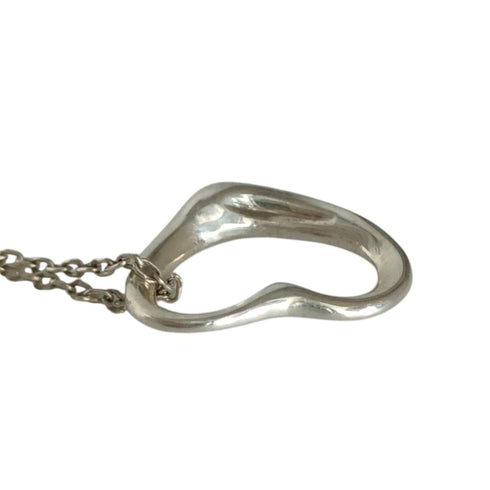 Open Heart Pendant Necklace Sterling Silver 15mm