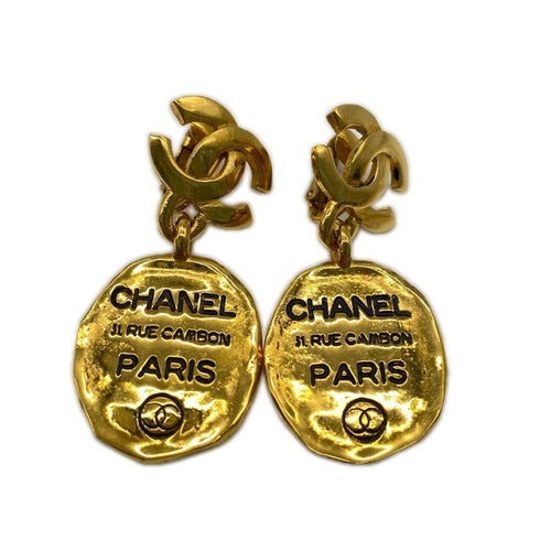 CC Logo Clip-On Earrings Metal Gold-Tone Metal