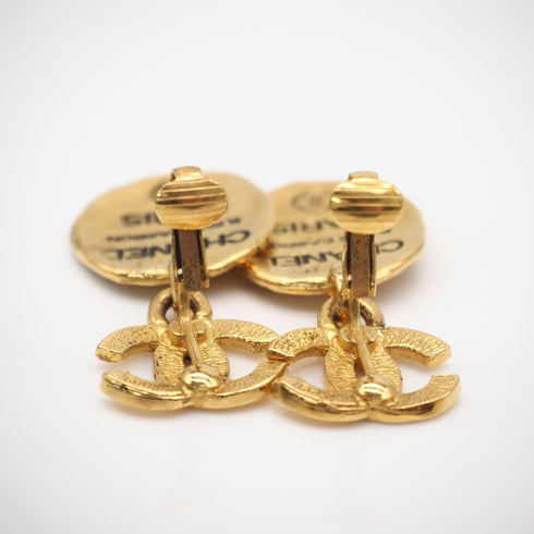 CC Logo Clip-On Earrings Metal Gold-Tone Metal