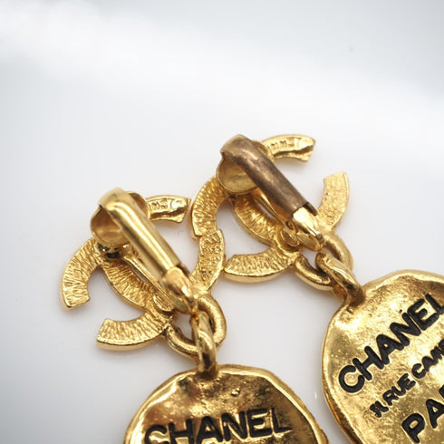 CC Logo Clip-On Earrings Metal Gold-Tone Metal