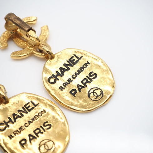 CC Logo Clip-On Earrings Metal Gold-Tone Metal