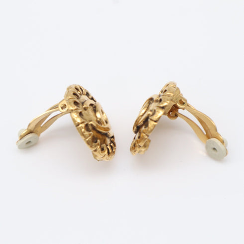 CC Logo Clip-On Earrings Metal Gold-Tone Metal