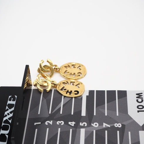 CC Logo Clip-On Earrings Metal Gold-Tone Metal