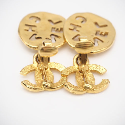 CC Logo Clip-On Earrings Metal Gold-Tone Metal