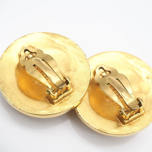 CC Logo Clip-On Earrings Metal Gold-Tone Metal