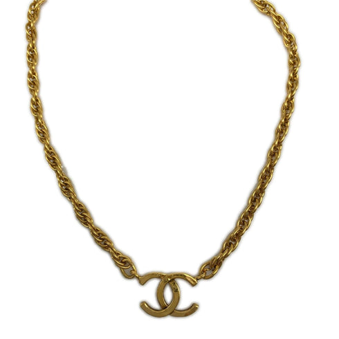 CC Logo Chain Pendant Necklace Metal