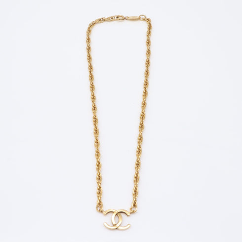 CC Logo Chain Pendant Necklace Metal