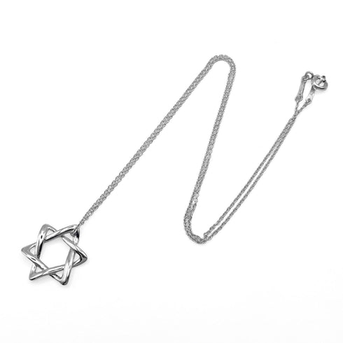 Star Of David Pendant Necklace Sterling Silver