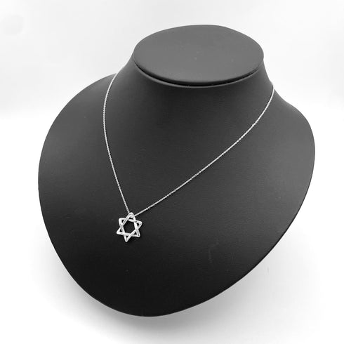 Star Of David Pendant Necklace Sterling Silver