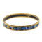 Bracelet Enamel and Metal Cloisonné Ribbon Black Blue Gold