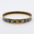 Bracelet Enamel and Metal Cloisonné Ribbon Black Blue Gold