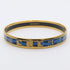 Bracelet Enamel and Metal Cloisonné Ribbon Black Blue Gold