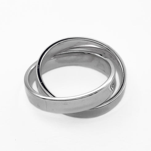 Interlocking Double Ring Sterling Silver