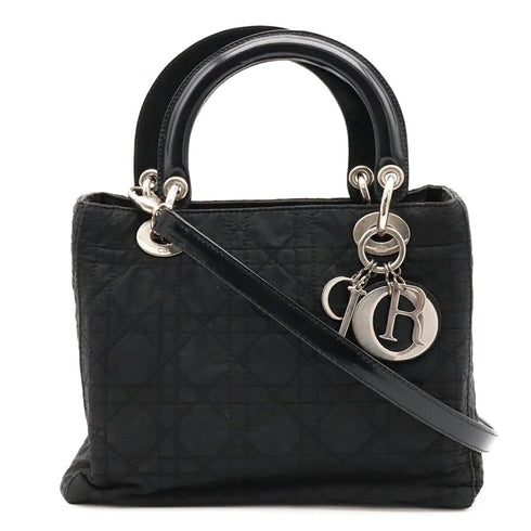 Vintage Lady Dior Bag Cannage Quilt Nylon Medium