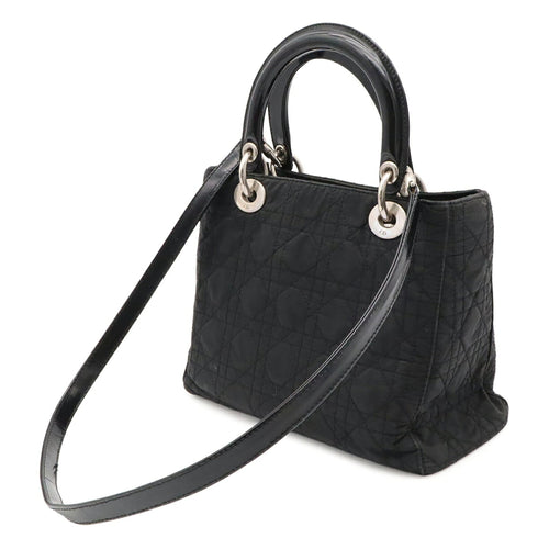 Vintage Lady Dior Bag Cannage Quilt Nylon Medium
