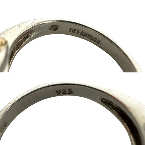 Vintage Band Ring Sterling Silver and 18K Yellow Gold