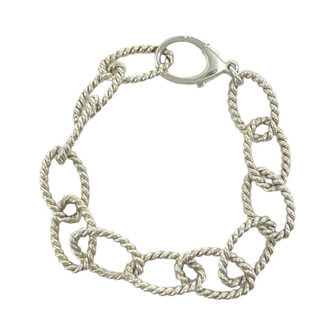 Vintage Oval Link Twist Bracelet Sterling Silver