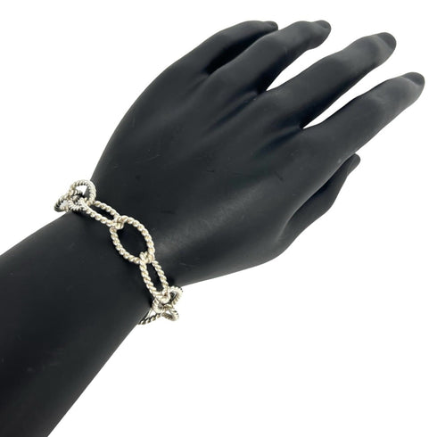 Vintage Oval Link Twist Bracelet Sterling Silver