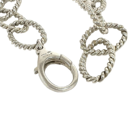 Vintage Oval Link Twist Bracelet Sterling Silver