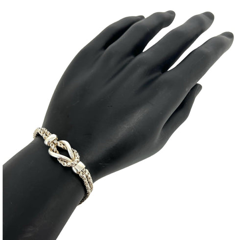 Vintage Double Rope Center Knot Bracelet Sterling Silver