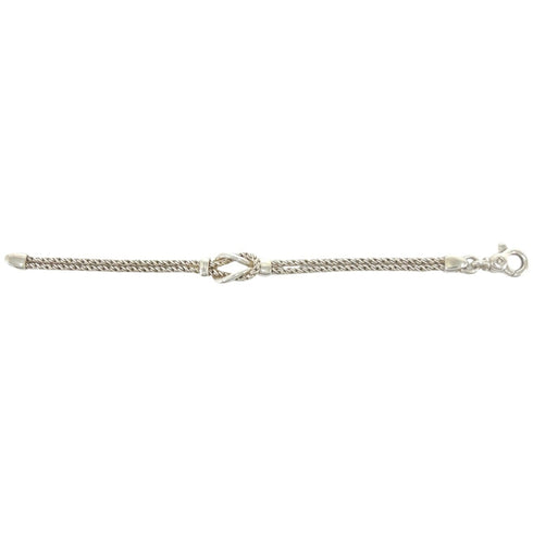 Vintage Double Rope Center Knot Bracelet Sterling Silver