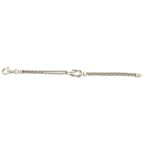 Vintage Double Rope Center Knot Bracelet Sterling Silver