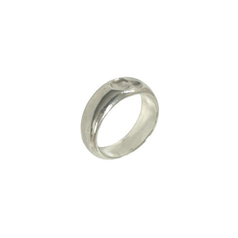 Vintage Curved Heart Ring Sterling Silver