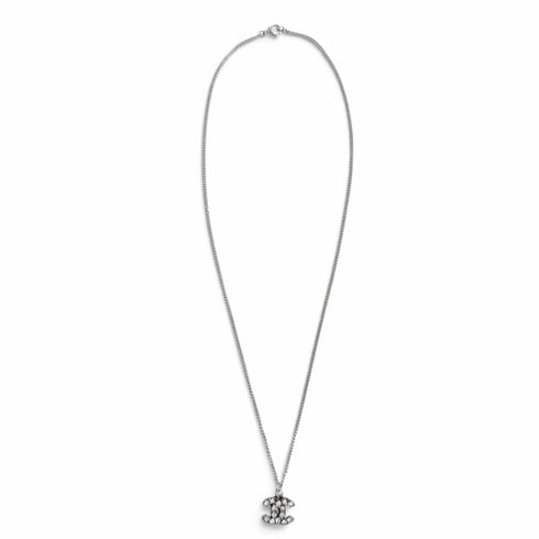 CC Logo Pendant Necklace Sterling Silver