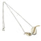 Vintage Leaf Motif Pendant Necklace Sterling Silver and 18K Yellow Gold