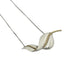 Vintage Leaf Motif Pendant Necklace Sterling Silver and 18K Yellow Gold