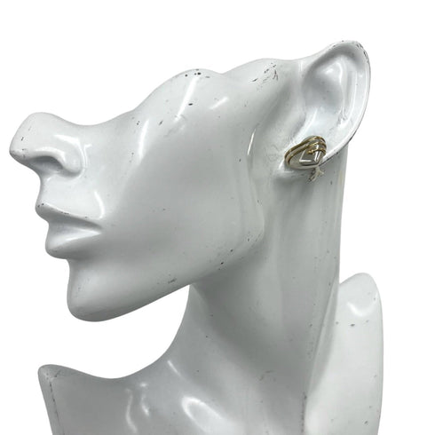 Vintage Earrings Sterling Silver and 18K Yellow Gold