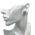 Vintage Earrings Sterling Silver and 18K Yellow Gold