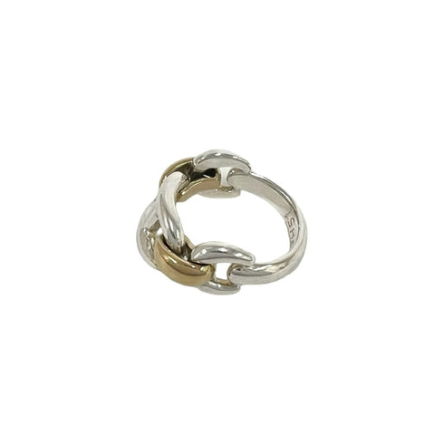 Chaine d'Ancre Band Ring Sterling Silver and 18K Yellow Gold