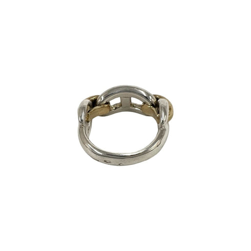 Chaine d'Ancre Band Ring Sterling Silver and 18K Yellow Gold