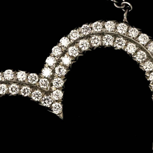 Metro Heart Pendant Necklace Platinum with Diamond