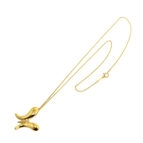 Butterfly Pendant Necklace 18K Yellow Gold with Diamond