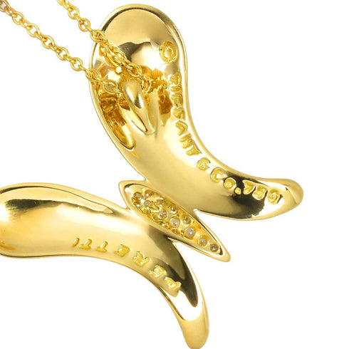 Butterfly Pendant Necklace 18K Yellow Gold with Diamond