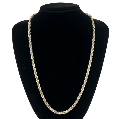 Pendant Necklace Sterling Silver and Yellow Gold
