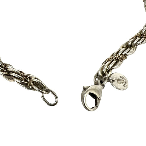 Pendant Necklace Sterling Silver and Yellow Gold