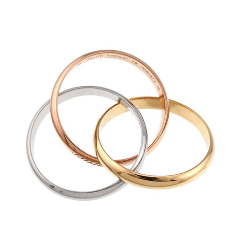 Vendome Louis Cartier Band Ring 18K Tricolor Gold