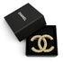 CC Logo Brooch Gold-Tone Metal