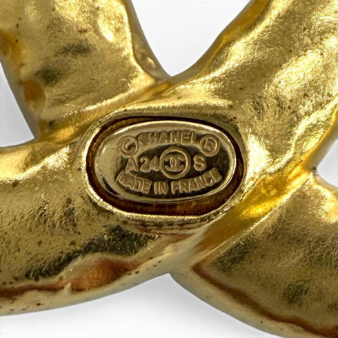 CC Logo Brooch Gold-Tone Metal