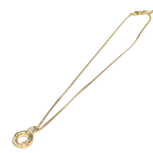 Circle Pendant Necklace With Rhinestone