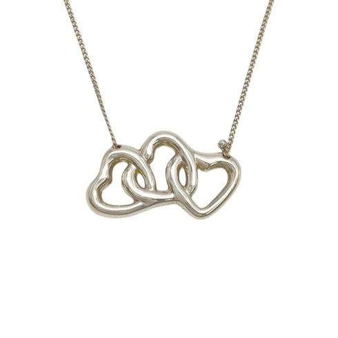 Triple Heart Pendant Necklace Sterling Silver