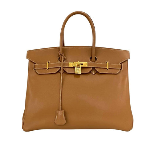 Birkin Handbag Brown Epsom with Gold Hardware 35